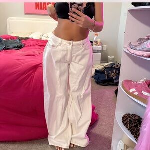 NWT Princess Polly White Wide-Leg Jeans